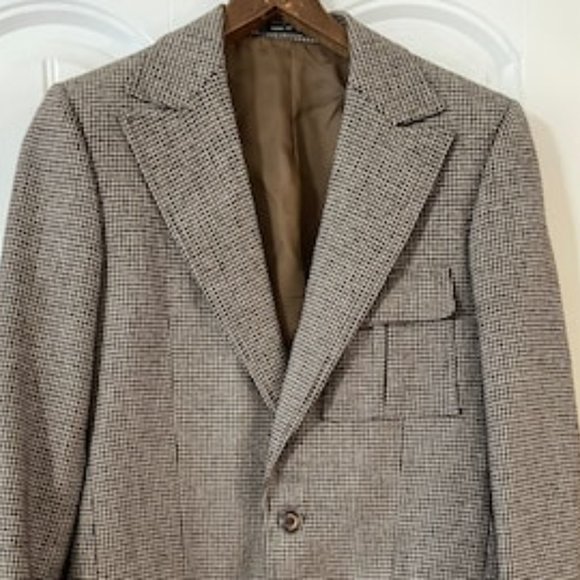 Vintage Armand Thiery tweed sports jacket with elbow patches made in France - Picture 7 of 12
